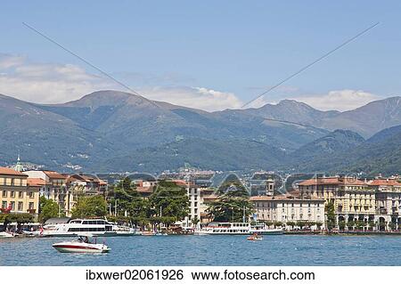 Stock Photograph - "View over Lake Lugano towards Lugano, Lago di Lugano, Ticino, Switzerland, Europe". Fotosearch
