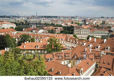 Stock Image - "View over Prague, Czech Republic, Europe". Fotosearch