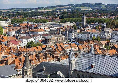 "View over the roofs of the historic centre, Tournai, Hainaut, Belgium, Europe" View Large Photo Image Stock Image - "View over the roofs of the historic centre, Tournai, Hainaut, Belgium, Europe". Fotosearch