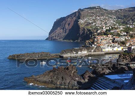 "View over the town of Porto de Camara de Lobos, Porto de Camara de Lobos, Camara de Lobos, Madeira, Portugal, Europe" View Large Photo Image Stock Image - "View over the town of Porto de Camara de Lobos, Porto de Camara de Lobos, Camara de Lobos, Madeira, Portugal, Europe". Fotosearch