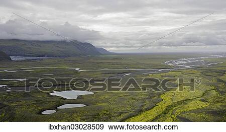 "View towards the coast over the Skeioararsandur outwash plain, Skaftafell, Iceland, Europe" View Large Photo Image Stock Photo - "View towards the coast over the Skeioararsandur outwash plain, Skaftafell, Iceland, Europe". Fotosearch