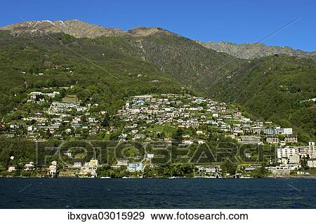 "View towards the town of Brissago on Lake Maggiore, Brissago, Kanton Tessin, Switzerland, Europe" View Large Photo Image Stock Photo - "View towards the town of Brissago on Lake Maggiore, Brissago, Kanton Tessin, Switzerland, Europe". Fotosearch