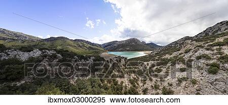 "Views of the Serra de Tramuntana, mountain range and the Gorg Blau reservoir, Escorca, Son Torella, Majorca, Balearic Islands, Spain, Europe" View Large Photo Image Stock Photography - "Views of the Serra de Tramuntana, mountain range and the Gorg Blau reservoir, Escorca, Son Torella, Majorca, Balearic Islands, Spain, Europe". Fotosearch