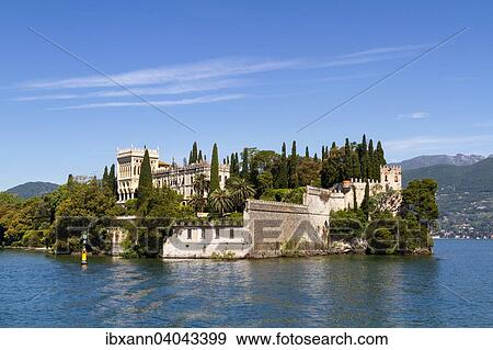 Stock Photo - "Villa Borghese Cavazza, Isola del Garda, Lake Garda, Northern Italy, Italy, Europe". Fotosearch