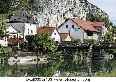 "Village, Altmuehl river with bridge, Altmuhltal, near Essing, Bavaria, Germany, Europe" View Large Photo Image Stock Image - "Village, Altmuehl river with bridge, Altmuhltal, near Essing, Bavaria, Germany, Europe". Fotosearch