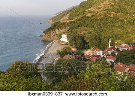 "Village of Akbayir, Kure Mountains, Black Sea, near Cide, Kastamonu Province, Black Sea Region, Turkey, Asia" View Large Photo Image Stock Photo - "Village of Akbayir, Kure Mountains, Black Sea, near Cide, Kastamonu Province, Black Sea Region, Turkey, Asia". Fotosearch