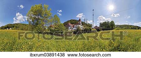 "Village of Altdorf with a flower meadow, """"Ritter- und Romerweg"""", trail of the """"Knights and the Romans"""", Altdorf, Titting, Altmuhltal Nature Park, Bavaria, Germany, Europe" View Large Photo Image Stock Photo - "Village of Altdorf with a flower meadow, """"Ritter- und Romerweg"""", trail of the """"Knights and the Romans"""", Altdorf, Titting, Altmuhltal Nature Park, Bavaria, Germany, Europe". Fotosearch