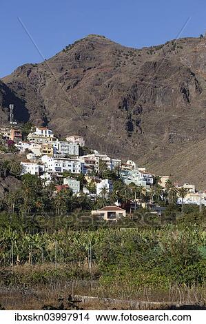 "Village of La Calera on a mountain slope, La Calera, Valle Gran Rey, La Gomera, Canary Islands, Spain, Europe" View Large Photo Image Picture - "Village of La Calera on a mountain slope, La Calera, Valle Gran Rey, La Gomera, Canary Islands, Spain, Europe". Fotosearch