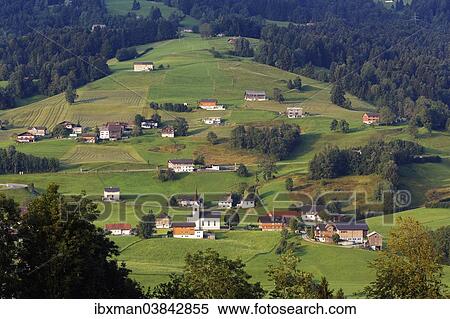 Stock Photography - "Village of Muselbach, Alberschwende, Bregenz Forest, Vorarlberg, Austria, Europe". Fotosearch