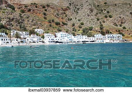 "Village on the coast, Loutro, South Crete, Crete, Greece, Europe" View Large Photo Image Stock Photo - "Village on the coast, Loutro, South Crete, Crete, Greece, Europe". Fotosearch