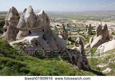 "Village with cave dwellings, Uchisar, Cappadocia, Turkey, Asia" View Large Photo Image Stock Photograph - "Village with cave dwellings, Uchisar, Cappadocia, Turkey, Asia". Fotosearch