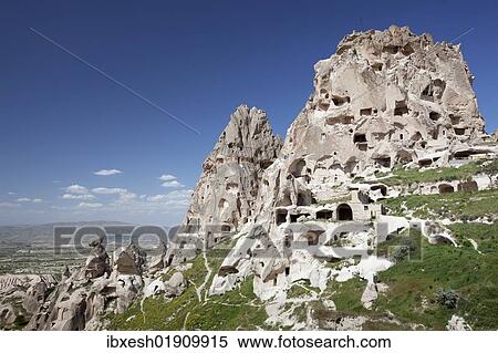 "Village with rock-cut dwellings, Uchisar, Cappadocia, Turkey, Asia" View Large Photo Image Stock Photography - "Village with rock-cut dwellings, Uchisar, Cappadocia, Turkey, Asia". Fotosearch