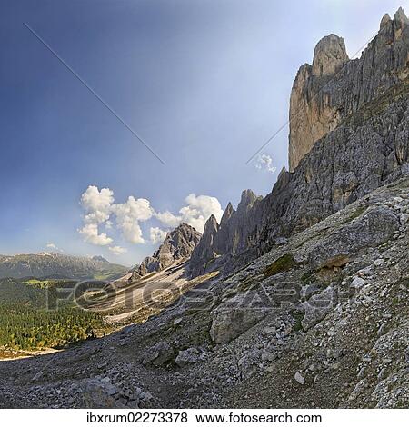 Stock Photo - "Villnoess or Funes Valley with the Geisler Group, Odle Mountains, Dolomites, South Tyrol, Italy, Europe". Fotosearch