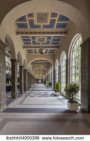 Stock Photo - "Visitors hall at the spa hotel, Bad Kissingen district, Bavaria, Germany, Europe". Fotosearch