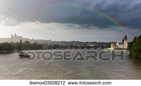 "Vltava River during a thunderstorm and rain, Charles Bridge at back, Mala Strana, Prague, Czech Republic, Europe" View Large Photo Image Stock Image - "Vltava River during a thunderstorm and rain, Charles Bridge at back, Mala Strana, Prague, Czech Republic, Europe". Fotosearch