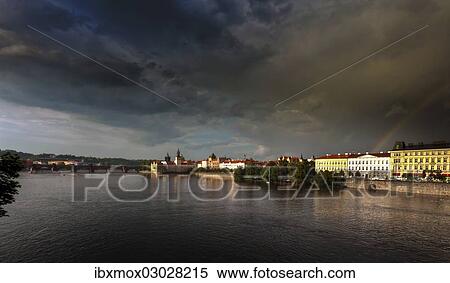 "Vltava River during a thunderstorm and rain, Charles Bridge at back, Mala Strana, Prague, Czech Republic, Europe" View Large Photo Image Stock Photography - "Vltava River during a thunderstorm and rain, Charles Bridge at back, Mala Strana, Prague, Czech Republic, Europe". Fotosearch