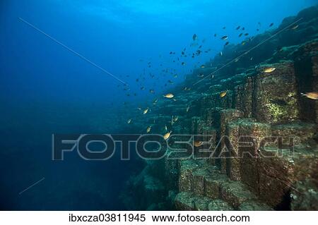 "Volcanic crater with basalt rocks under water, near Santa Maria, Azores, Atlantic Ocean, Portugal, Europe" View Large Photo Image Stock Photography - "Volcanic crater with basalt rocks under water, near Santa Maria, Azores, Atlantic Ocean, Portugal, Europe". Fotosearch