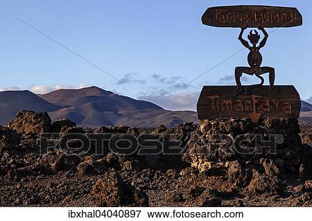 Stock Photo - "Volcanic landscape, Fire Mountains, volcano, Timanfaya National Park, Lanzarote, Canary Islands, Spain, Europe". Fotosearch