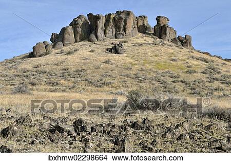 "Volcanic rock formations in the Bennett Hills, Highway 46, Gooding, Idaho, USA" View Large Photo Image Picture - "Volcanic rock formations in the Bennett Hills, Highway 46, Gooding, Idaho, USA". Fotosearch