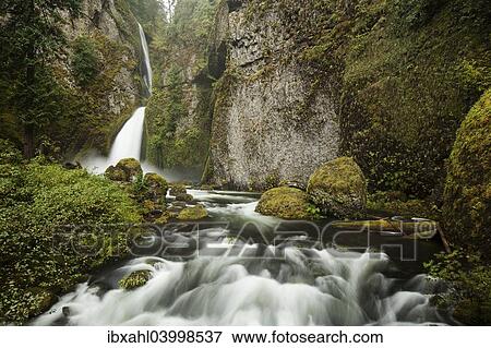 "Wahclella Falls in the Columbia River Gorge, Portland, Oregon, United States, North America" View Large Photo Image Stock Photo - "Wahclella Falls in the Columbia River Gorge, Portland, Oregon, United States, North America". Fotosearch