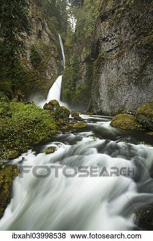 "Wahclella Falls in the Columbia River Gorge, Portland, Oregon, United States, North America" View Large Photo Image Stock Photo - "Wahclella Falls in the Columbia River Gorge, Portland, Oregon, United States, North America". Fotosearch