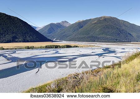 "Waimakariri River and Hawdon River, looking towards Woolshed Hill, 1429m, and the Savannah Range, Canterbury Region, New Zealand, Oceania" View Large Photo Image Picture - "Waimakariri River and Hawdon River, looking towards Woolshed Hill, 1429m, and the Savannah Range, Canterbury Region, New Zealand, Oceania". Fotosearch