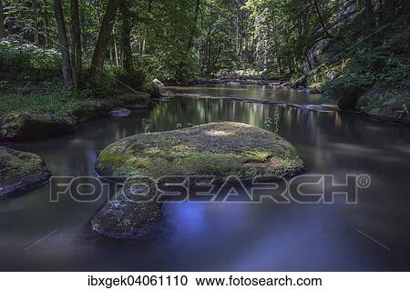 Stock Image - "Waldnaab stream in Waldnaabtal, Upper Palatinate, Bavaria, Germany, Europe". Fotosearch
