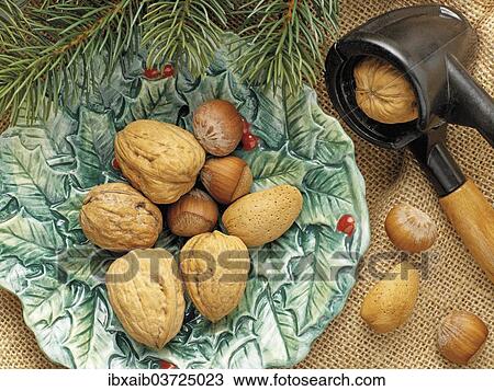 "Walnuts, almonds, hazelnuts, nutcracker" View Large Photo Image Stock Image - "Walnuts, almonds, hazelnuts, nutcracker". Fotosearch