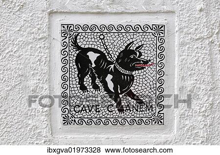"Warning sign, Cave canem, beware of the dog, Lake Maggiore, Switzerland, Europe" View Large Photo Image Stock Photo - "Warning sign, Cave canem, beware of the dog, Lake Maggiore, Switzerland, Europe". Fotosearch
