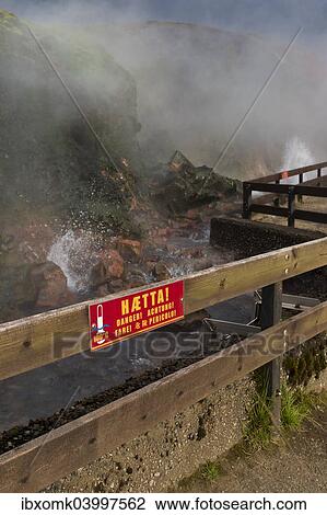 "Warning sign on a fence, hot spring Deildartunguhver, highest-flow hot spring of Iceland with 180 liters of boiling water per second, Reykholtsdalur, Iceland, Europe" View Large Photo Image Stock Image - "Warning sign on a fence, hot spring Deildartunguhver, highest-flow hot spring of Iceland with 180 liters of boiling water per second, Reykholtsdalur, Iceland, Europe". Fotosearch