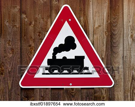 "Warning sign, rail traffic" View Large Photo Image Picture - "Warning sign, rail traffic". Fotosearch