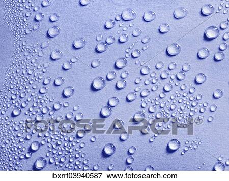 Water droplets on a blue surface View Large Photo Image Stock Photo - Water droplets on a blue surface. Fotosearch