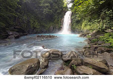 "Water fall at the Rio Celeste, Tenorio National Park, Guanacaste, Costa Rica, Central America, North America" View Large Photo Image Stock Image - "Water fall at the Rio Celeste, Tenorio National Park, Guanacaste, Costa Rica, Central America, North America". Fotosearch