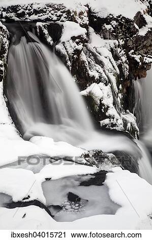 Stock Image - "Waterfall at Mt Kirkjufell, near Grundarfjorour, Western Region, Iceland, Europe". Fotosearch