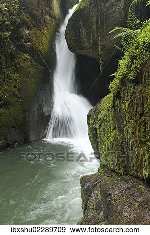 Stock Photo - "Waterfall at the source of Rio Savegre, San Gerardo de Dota, Costa Rica, Central America, North America". Fotosearch