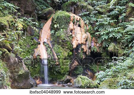 "Waterfall, hot spring, Caldeira Velha, Sao Miguel, Azores, Portugal, Europe" View Large Photo Image Stock Photo - "Waterfall, hot spring, Caldeira Velha, Sao Miguel, Azores, Portugal, Europe". Fotosearch