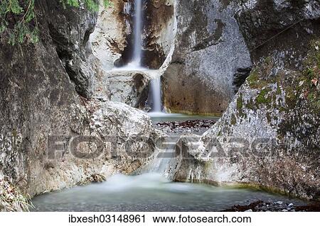 "Waterfall in Heckenbachklamm gorge, near Kochel, Bavaria, Germany, Europe" View Large Photo Image Stock Image - "Waterfall in Heckenbachklamm gorge, near Kochel, Bavaria, Germany, Europe". Fotosearch