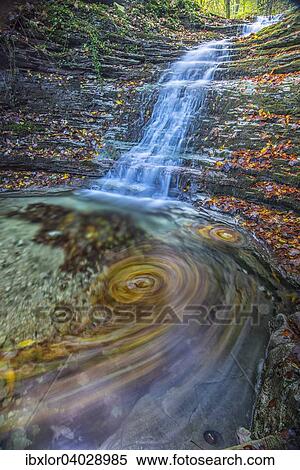 Stock Photography - "Waterfall in the forest in autumn, Monte Cucco Regional Park, Umbria, Italy, Europe". Fotosearch