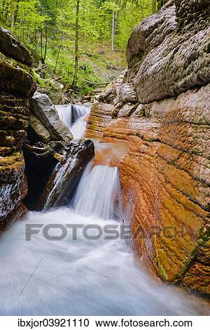 Stock Image - "Waterfall in the Taugl river, gorge, Bad Vigaun, Hallein District, Salzburg, Austria, Europe". Fotosearch