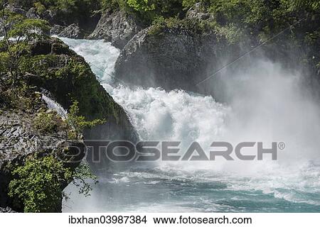 "Waterfall of the Rio Petrohue, Parc Nacional Vicente Perez Rosales, Puerto Varas, Los Lagos Region, Chile, South America" View Large Photo Image Picture - "Waterfall of the Rio Petrohue, Parc Nacional Vicente Perez Rosales, Puerto Varas, Los Lagos Region, Chile, South America". Fotosearch