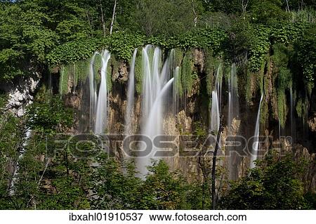 Stock Photo - "Waterfall, Plitvice Lakes National Park, UNESCO World Heritage Site, Croatia, Europe". Fotosearch