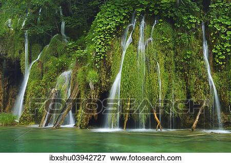 Stock Photo - "Waterfall, Plitvice Lakes National Park, Plitvice Jezera, Lika-Senj, Croatia, Europe". Fotosearch