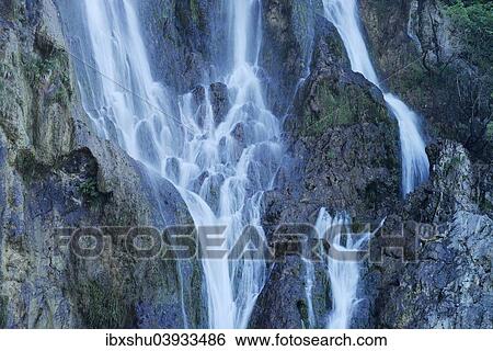 Stock Photograph - "Waterfall, Plitvice Lakes National Park, Plitvicka Jezera, Lika-Senj County, Croatia, Europe". Fotosearch