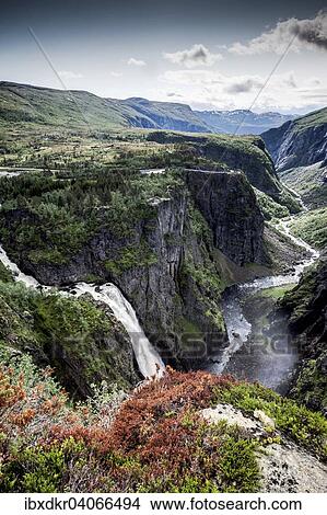 "Waterfall, Voringfossen, Hardangervidda, Norway, Europe" View Large Photo Image Picture - "Waterfall, Voringfossen, Hardangervidda, Norway, Europe". Fotosearch