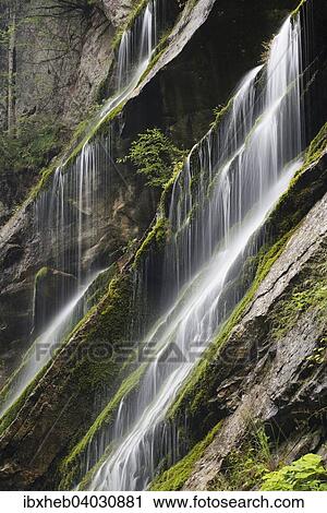 Stock Image - "Waterfall, Wimbachklamm, Berchtesgaden, Upper Bavaria, Bavaria, Germany, Europe". Fotosearch