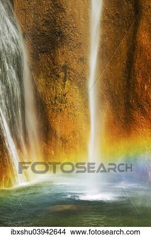 "Waterfall with a rainbow, Plitvice Lakes National Park, Plitvice Jezera, Lika-Senj, Croatia, Europe" View Large Photo Image Picture - "Waterfall with a rainbow, Plitvice Lakes National Park, Plitvice Jezera, Lika-Senj, Croatia, Europe". Fotosearch