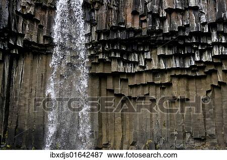 "Waterfall with basalt columns in Skaftafell National Park, Iceland, Europe" View Large Photo Image Stock Photo - "Waterfall with basalt columns in Skaftafell National Park, Iceland, Europe". Fotosearch