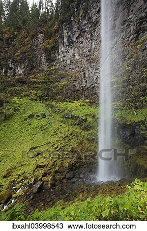 Stock Image - "Watson Falls, waterfall in the Southern Cascades, Cascade Range, Roseburg, Oregon, United Statess". Fotosearch