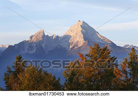 "Watzmann mountain, in the morning, view from Kneifelspitze mountain near Berchtesgaden, Berchtesgaden Alps, Berchtesgadener Land district, Upper Bavaria, Germany, Europe" View Large Photo Image Stock Image - "Watzmann mountain, in the morning, view from Kneifelspitze mountain near Berchtesgaden, Berchtesgaden Alps, Berchtesgadener Land district, Upper Bavaria, Germany, Europe". Fotosearch