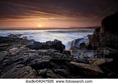"Waves at high tide and sunset, Isle of Barra, Outer Hebrides, Scotland, United Kingdom, Europe" View Large Photo Image Stock Photograph - "Waves at high tide and sunset, Isle of Barra, Outer Hebrides, Scotland, United Kingdom, Europe". Fotosearch